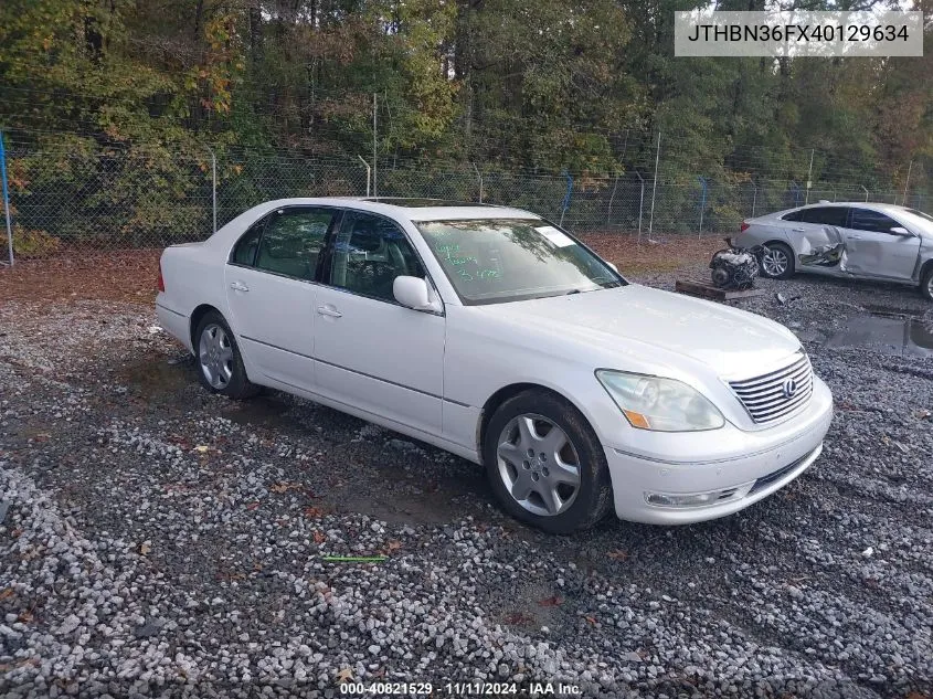 2004 Lexus Ls 430 VIN: JTHBN36FX40129634 Lot: 40821529