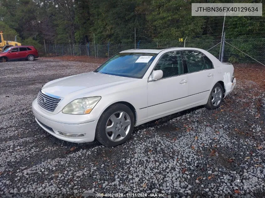 2004 Lexus Ls 430 VIN: JTHBN36FX40129634 Lot: 40821529