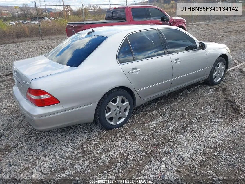 2004 Lexus Ls 430 Base (A6) VIN: JTHBN36F340134142 Lot: 40827102