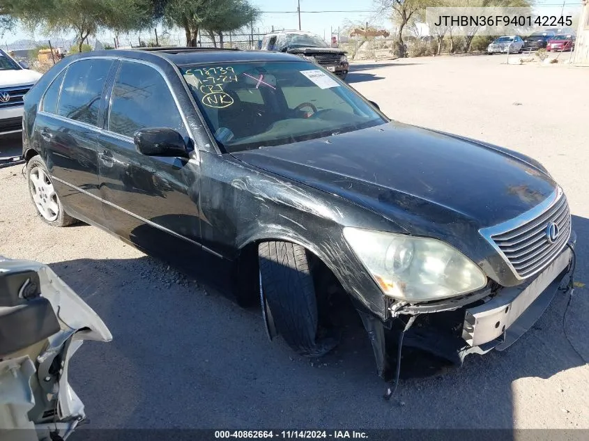 2004 Lexus Ls 430 VIN: JTHBN36F940142245 Lot: 40862664