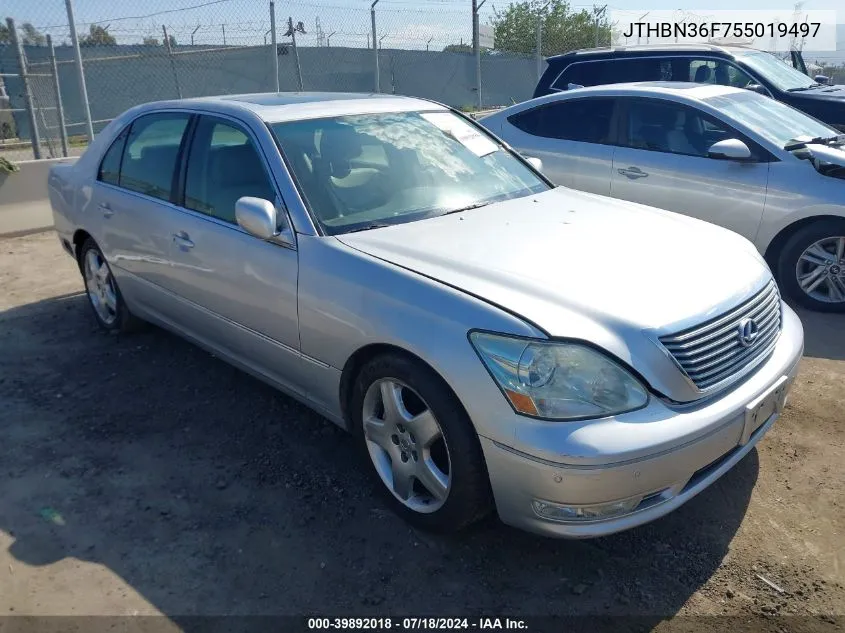 2005 Lexus Ls 430 VIN: JTHBN36F755019497 Lot: 39892018