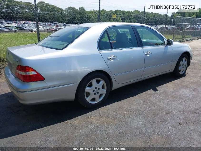 2005 Lexus Ls 430 VIN: JTHBN36F050173773 Lot: 40170796