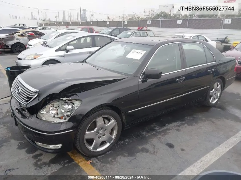 2005 Lexus Ls 430 VIN: JTHBN36F555027744 Lot: 40208111