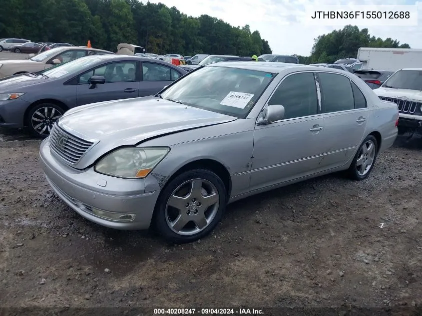 2005 Lexus Ls 430 VIN: JTHBN36F155012688 Lot: 40208247