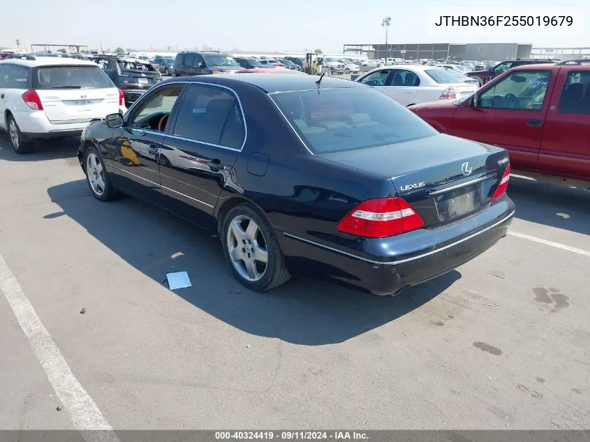 2005 Lexus Ls 430 430 VIN: JTHBN36F255019679 Lot: 40324419