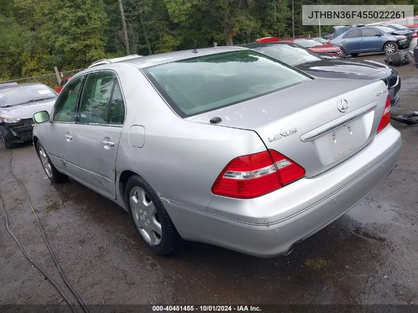 2005 Lexus Ls 430 VIN: JTHBN36F455022261 Lot: 40451455