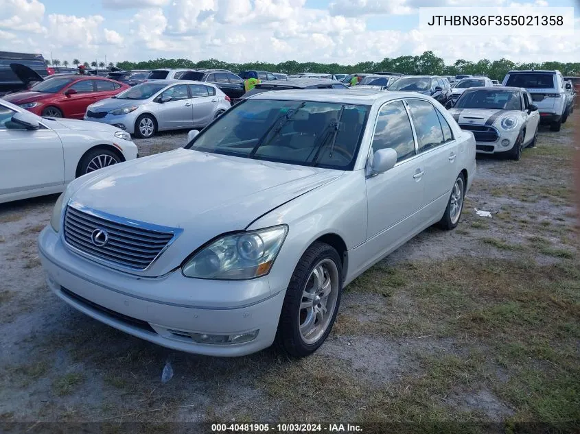 2005 Lexus Ls 430 VIN: JTHBN36F355021358 Lot: 40481905