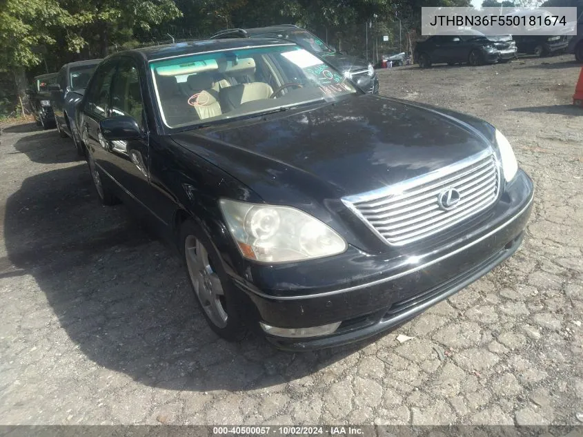 2005 Lexus Ls 430 VIN: JTHBN36F550181674 Lot: 40500057