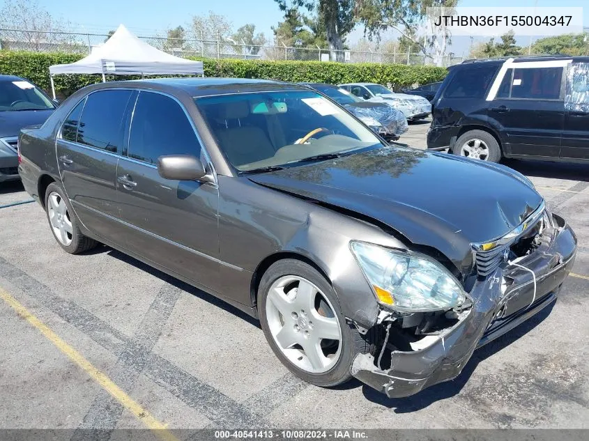 2005 Lexus Ls 430 430 VIN: JTHBN36F155004347 Lot: 40541413