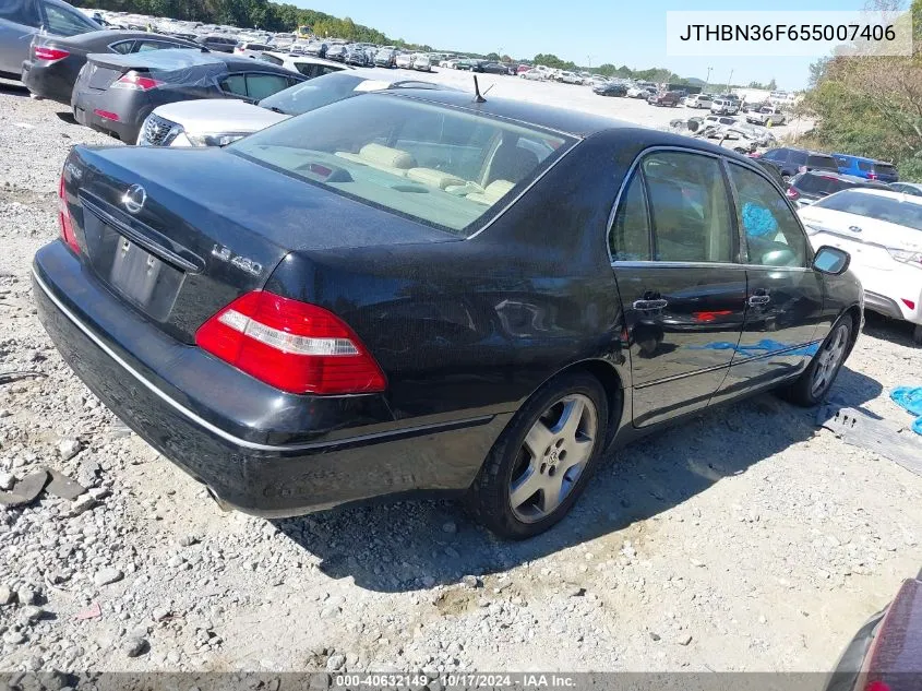 2005 Lexus Ls 430 VIN: JTHBN36F655007406 Lot: 40632149