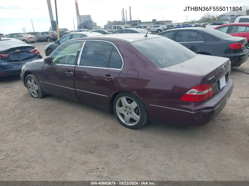 2005 Lexus Ls 430 VIN: JTHBN36F555011804 Lot: 40683678