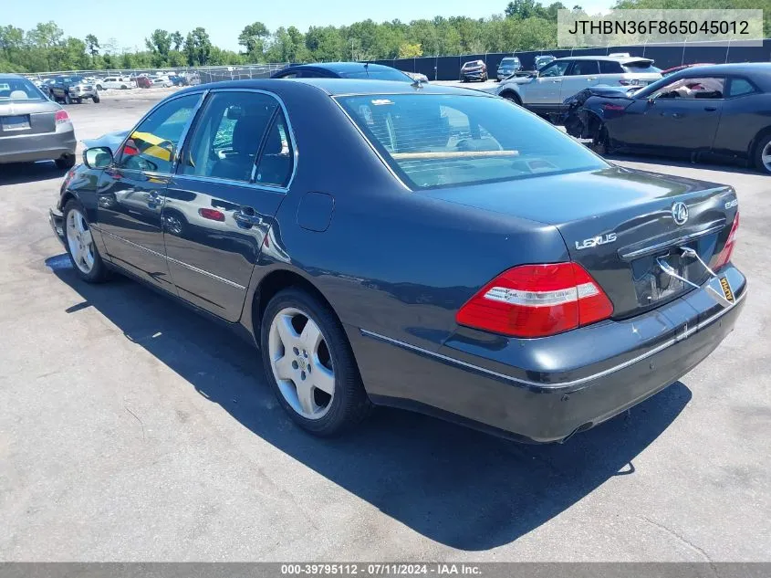 2006 Lexus Ls 430 VIN: JTHBN36F865045012 Lot: 39795112