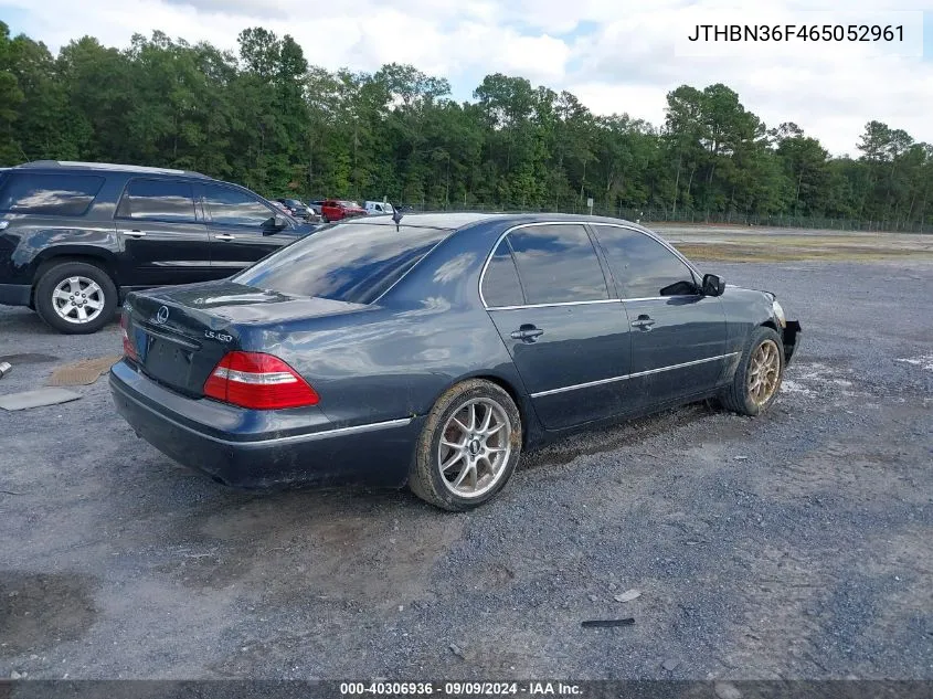 2006 Lexus Ls 430 VIN: JTHBN36F465052961 Lot: 40306936