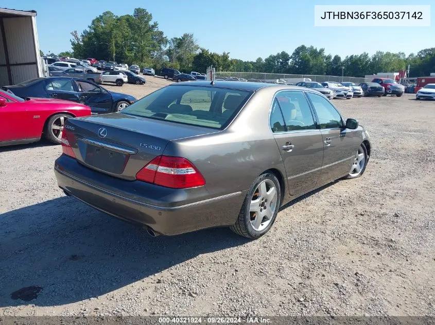 2006 Lexus Ls 430 430 VIN: JTHBN36F365037142 Lot: 40321924