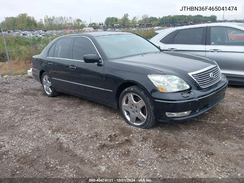 2006 Lexus Ls 430 VIN: JTHBN36F465041474 Lot: 40474131