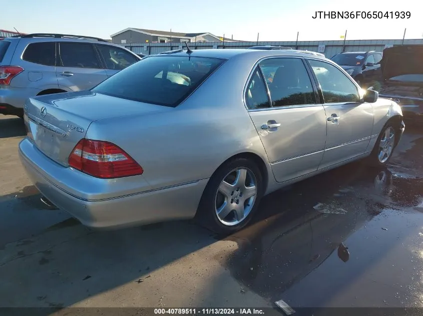 2006 Lexus Ls 430 VIN: JTHBN36F065041939 Lot: 40789511