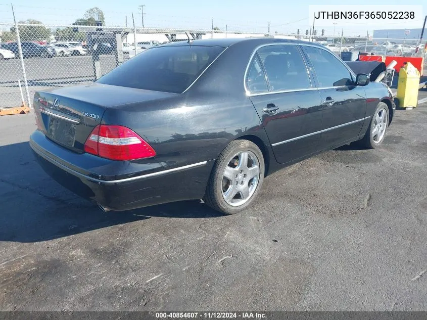 2006 Lexus Ls 430 VIN: JTHBN36F365052238 Lot: 40854607