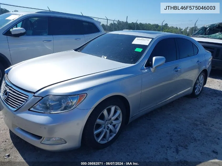 JTHBL46F575046003 2007 Lexus Ls 460