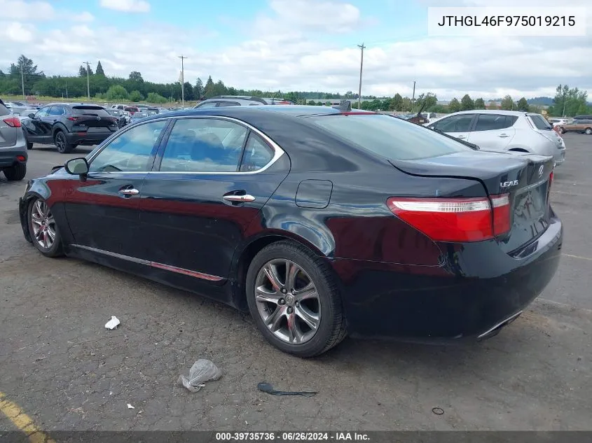 JTHGL46F975019215 2007 Lexus Ls 460L