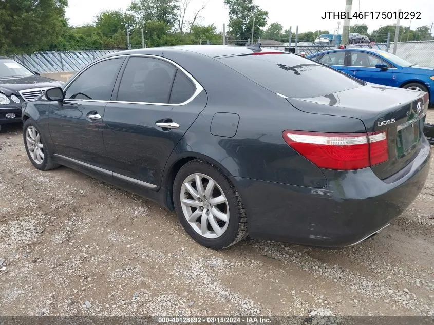 JTHBL46F175010292 2007 Lexus Ls 460