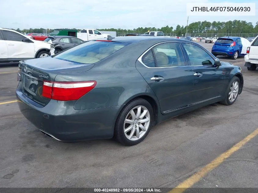 JTHBL46F075046930 2007 Lexus Ls 460 460