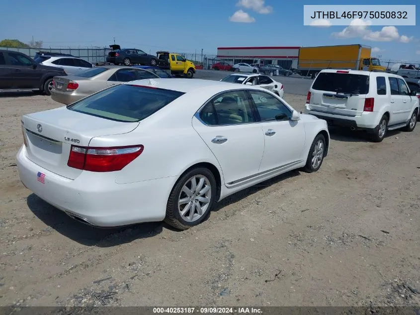 2007 Lexus Ls 460 VIN: JTHBL46F975050832 Lot: 40253187