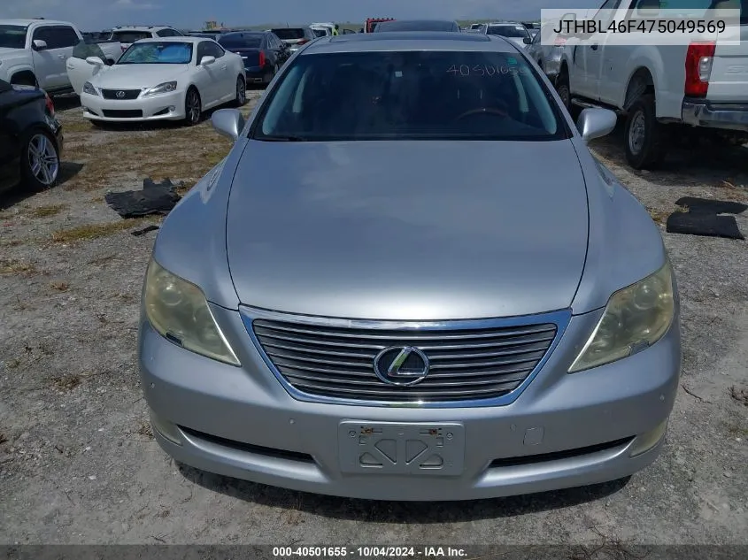 2007 Lexus Ls 460 VIN: JTHBL46F475049569 Lot: 40501655