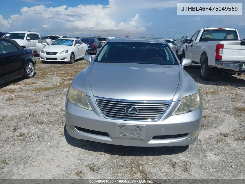 2007 Lexus Ls 460 VIN: JTHBL46F475049569 Lot: 40501655