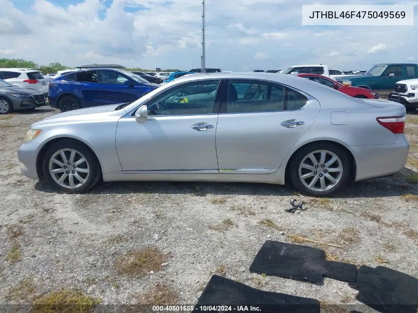 2007 Lexus Ls 460 VIN: JTHBL46F475049569 Lot: 40501655