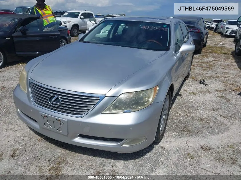 2007 Lexus Ls 460 VIN: JTHBL46F475049569 Lot: 40501655