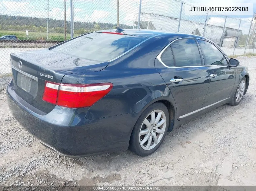 JTHBL46F875022908 2007 Lexus Ls 460