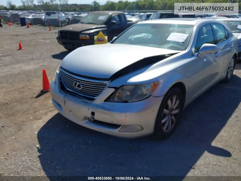 2007 Lexus Ls 460 VIN: JTHBL46F675032482 Lot: 40533850