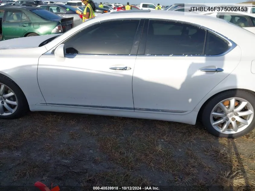 2007 Lexus Ls 460 VIN: JTHBL46F375002453 Lot: 40539918