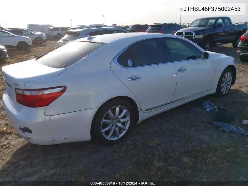 2007 Lexus Ls 460 VIN: JTHBL46F375002453 Lot: 40539918