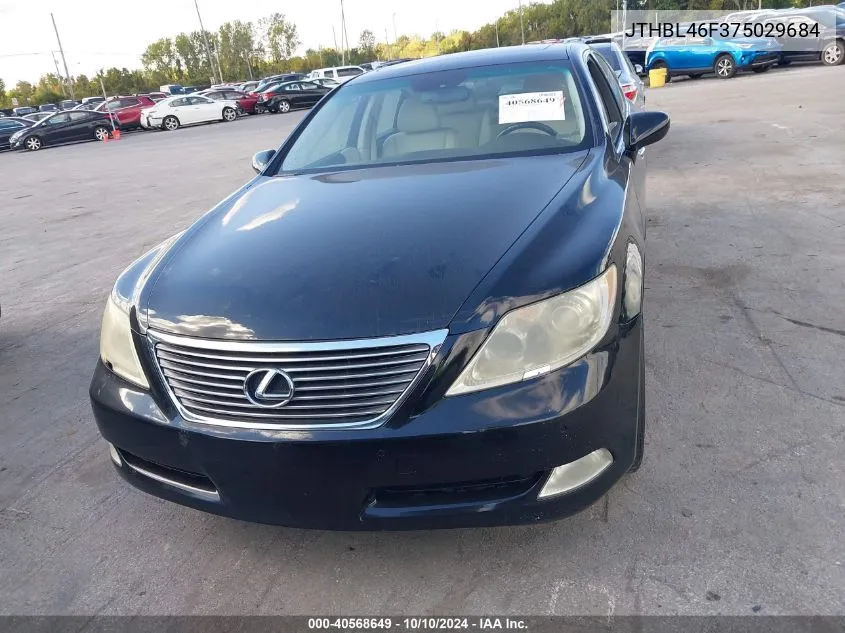 2007 Lexus Ls 460 VIN: JTHBL46F375029684 Lot: 40568649