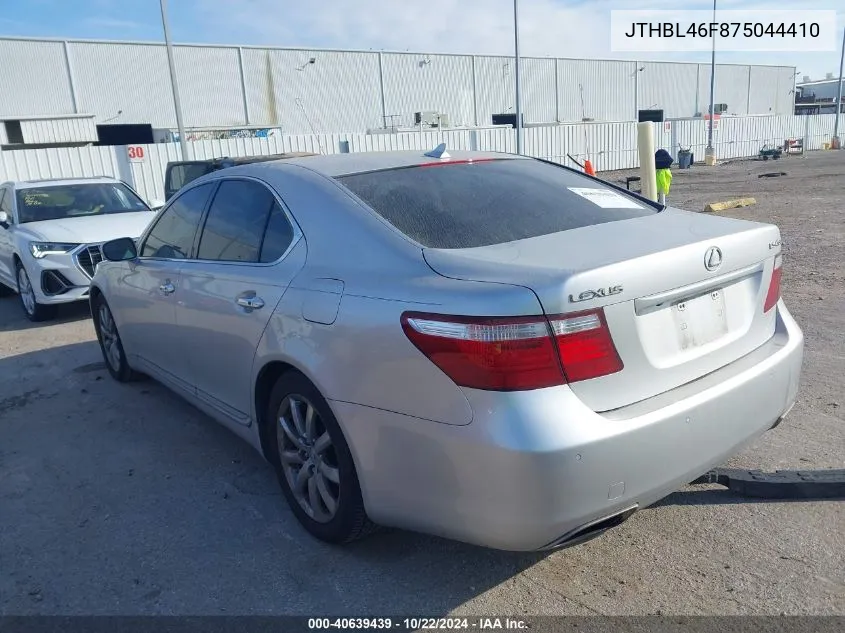 2007 Lexus Ls 460 VIN: JTHBL46F875044410 Lot: 40639439