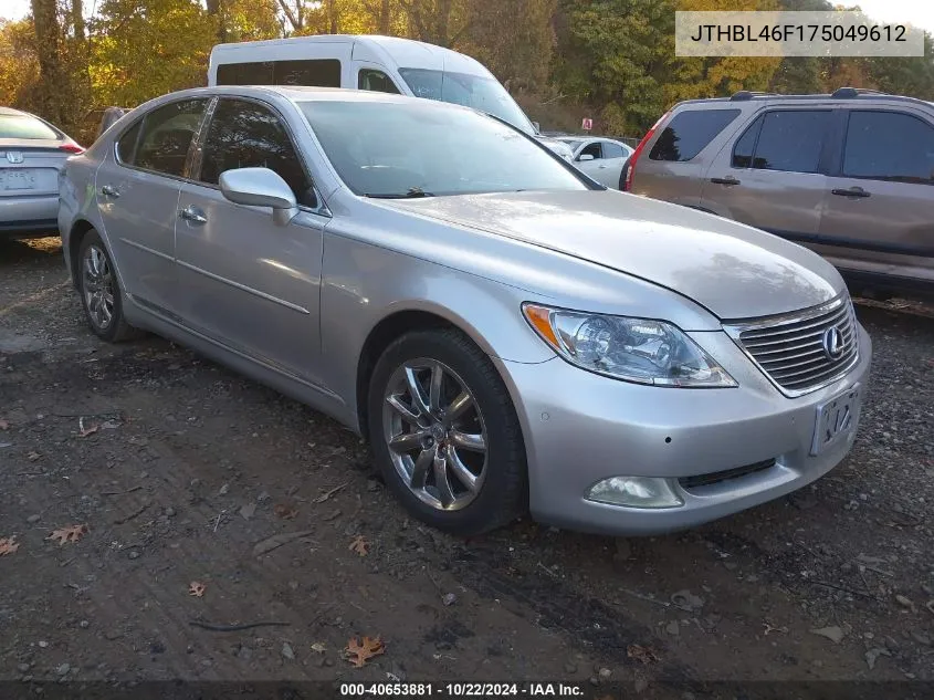 2007 Lexus Ls 460 VIN: JTHBL46F175049612 Lot: 40653881