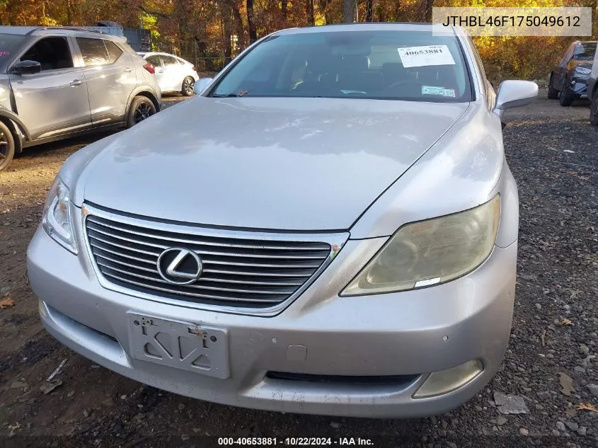 2007 Lexus Ls 460 VIN: JTHBL46F175049612 Lot: 40653881