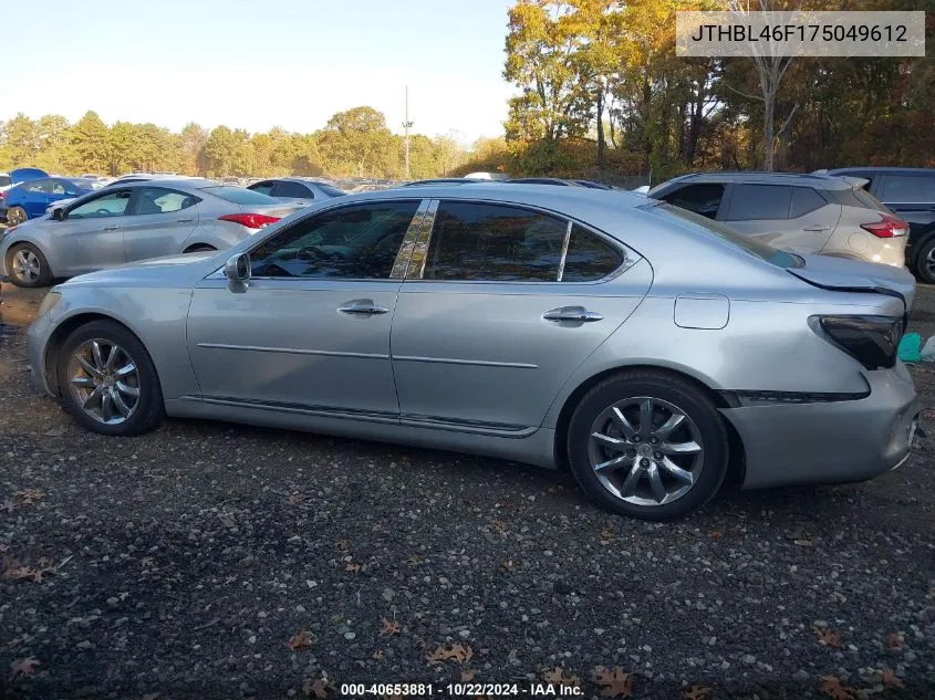 2007 Lexus Ls 460 VIN: JTHBL46F175049612 Lot: 40653881