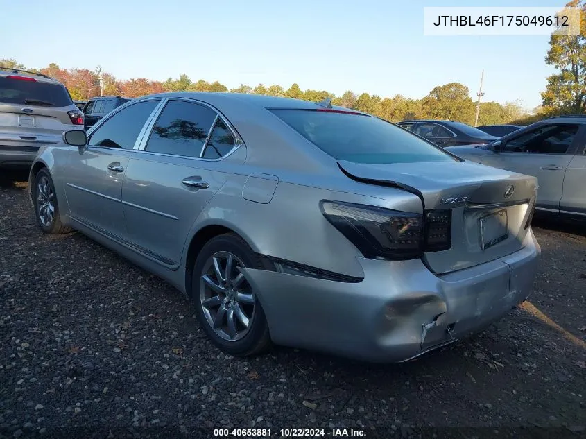 2007 Lexus Ls 460 VIN: JTHBL46F175049612 Lot: 40653881