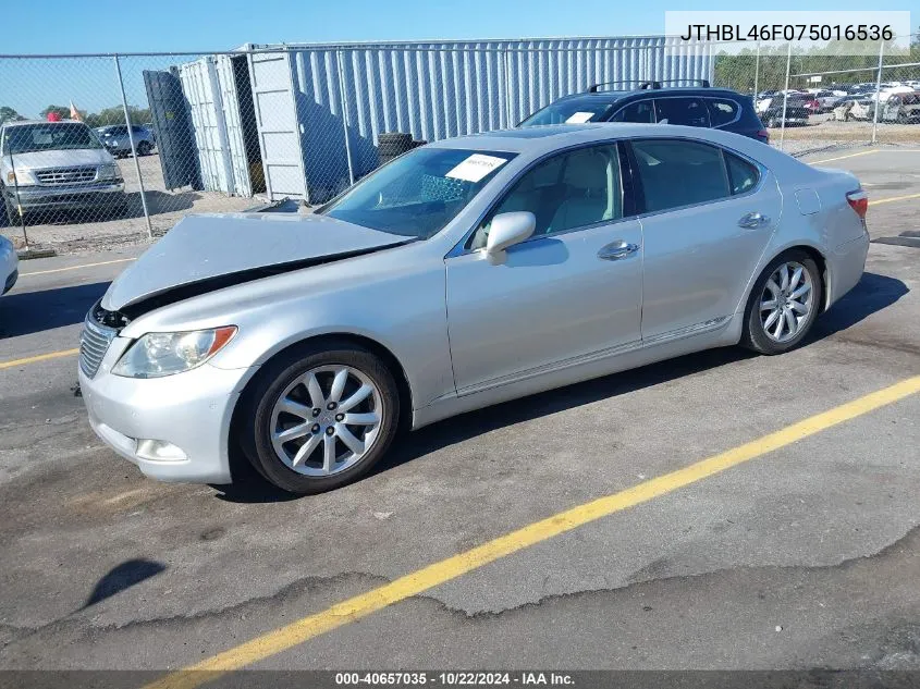 2007 Lexus Ls 460 VIN: JTHBL46F075016536 Lot: 40657035