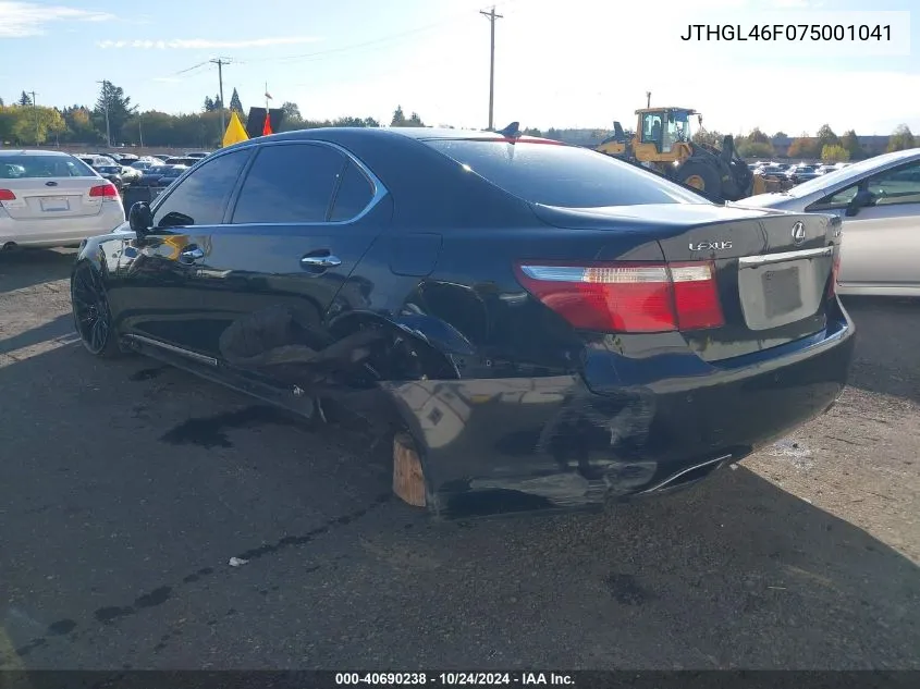 2007 Lexus Ls 460 L VIN: JTHGL46F075001041 Lot: 40690238