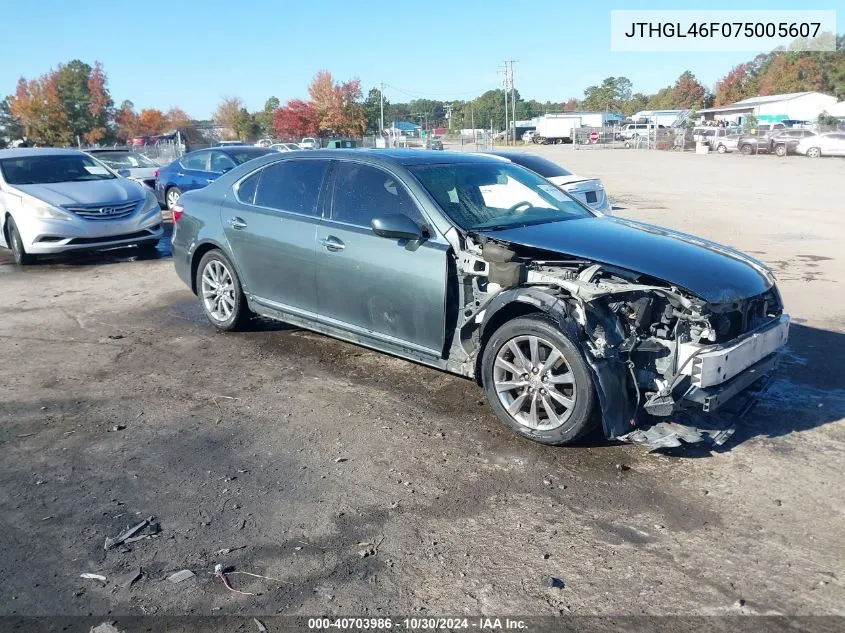 2007 Lexus Ls 460 L VIN: JTHGL46F075005607 Lot: 40703986