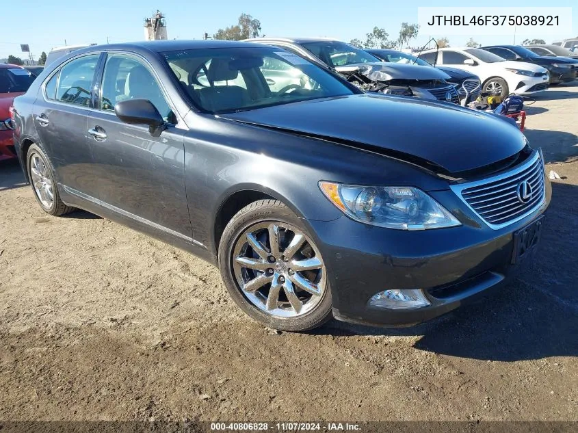 2007 Lexus Ls 460 VIN: JTHBL46F375038921 Lot: 40806828