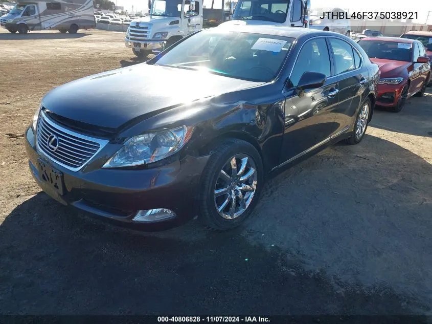 2007 Lexus Ls 460 VIN: JTHBL46F375038921 Lot: 40806828