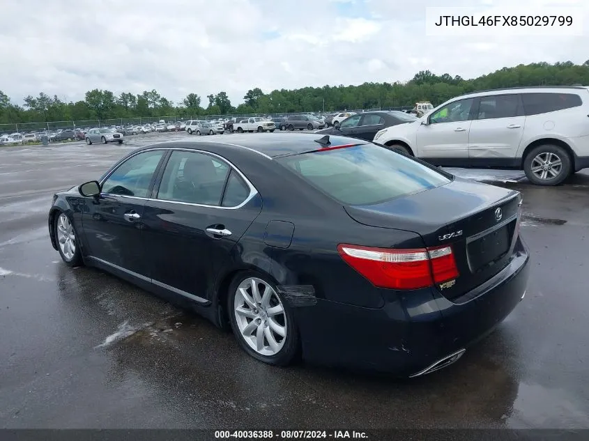 2008 Lexus Ls 460 L VIN: JTHGL46FX85029799 Lot: 40036388