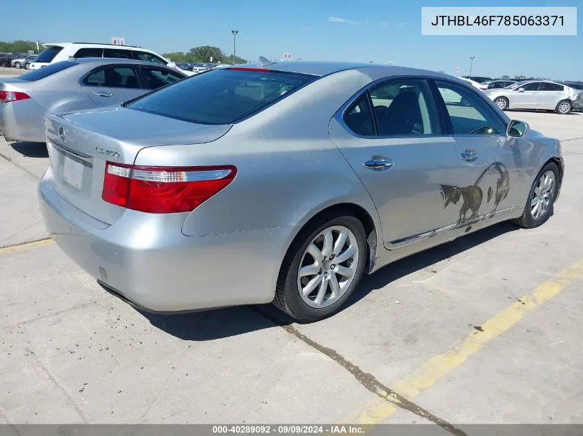 2008 Lexus Ls 460 VIN: JTHBL46F785063371 Lot: 40289092