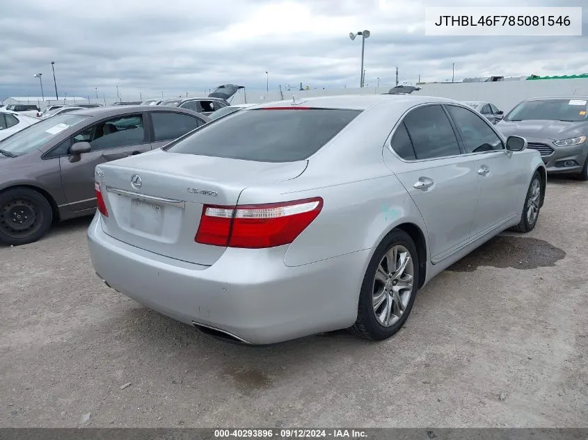 2008 Lexus Ls 460 VIN: JTHBL46F785081546 Lot: 40293896