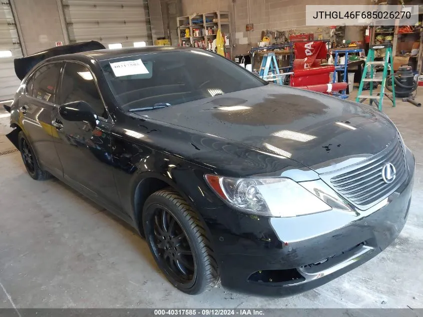 2008 Lexus Ls 460L VIN: JTHGL46F685026270 Lot: 40317585