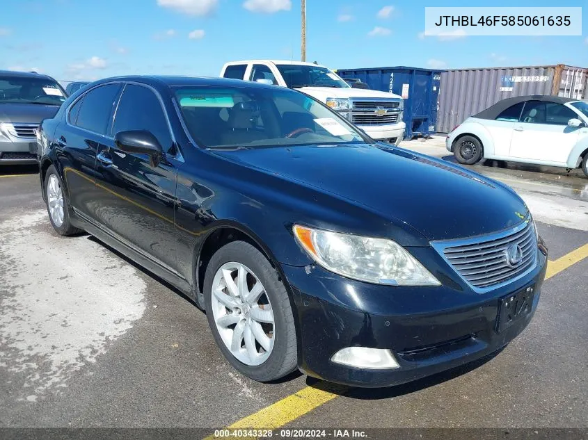 2008 Lexus Ls 460 VIN: JTHBL46F585061635 Lot: 40343328